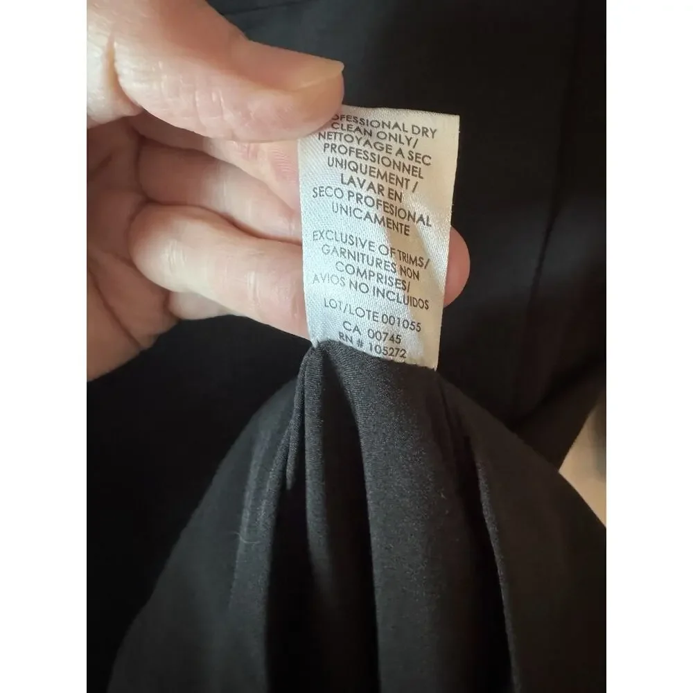 Kay Unger Black Midi Dress Split Sleeve Slit On Leg Sz 4 NEW